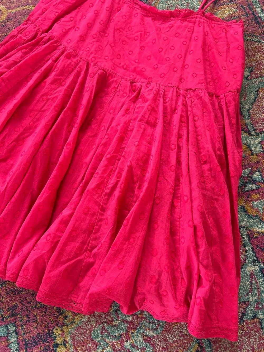 NWT Ulla Johnson | Hot Pink Beatriz Spaghetti Strap Embroidered Mini Dress Sz 10